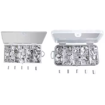 НОВЫЕ 200/250 шт. рыболовные одинарные двухствольные обжимные трубчатые соединители для проводов Single tube of 250 boxes