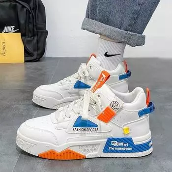 New 2024 fashion men s skateboard shoes outdoor hip-hop skateboard shoes men s street thick-soled casual sports shoes men 39 чёрный