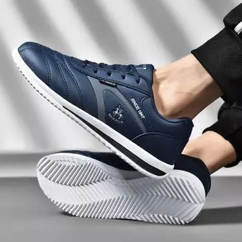 New 2024 Spring Men s Shoes Casual Sports Shoes Breathable Travel Shoes PU Leather Men Sneakers Flat Comfortable White Shoes 38