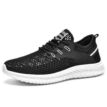 New 2024 White Men s Sneakers High Quality Shoes For Men Mesh Breathable Summer Casual Walking Sneaker Tenis 39 чёрный
