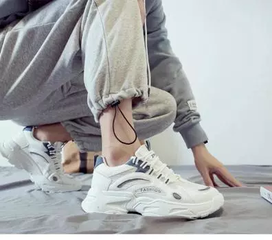 New 2025 Men s Running Sports Shoes Youth Increase Old Fashion Breathable Mesh Casual Sneakers for Men Height-Increasing Design 39 бежевый