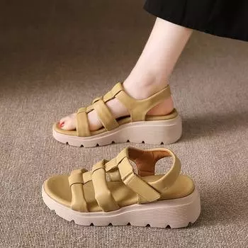 New 2025 spring and summer casual and comfortable bottom large size comfortable and simple platform sandals one piece 2025 35