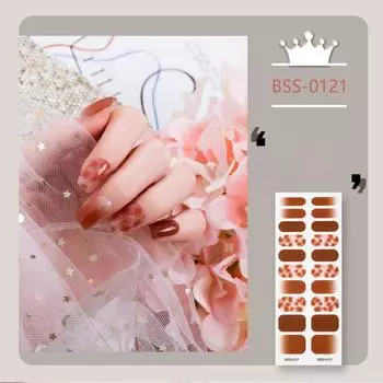 Новые наклейки для гелевых ногтей на 20 пальцев, градиент луково-розового цвета, полузатвердевшие гелевые наклейки для ногтей BSS-0108