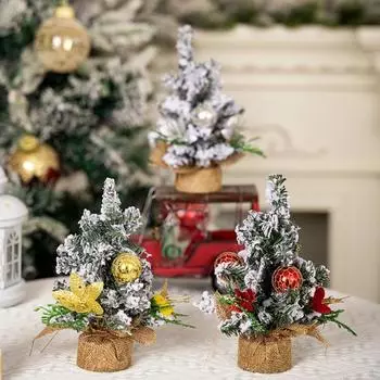 New 20cm Flocked Christmas Small Tree Lifelike Children Gifts Christmas Ornaments Christmas Decorations Party Mini Tree 0.6M красный