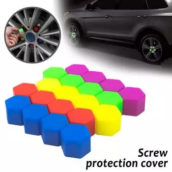 NEW 20Pcs 15-21mm Black Car Wheel Caps Bolts Covers Nuts Hub Protectors Cover Styling Screw Rust Cap Auto Silicone Wheel An P1U8