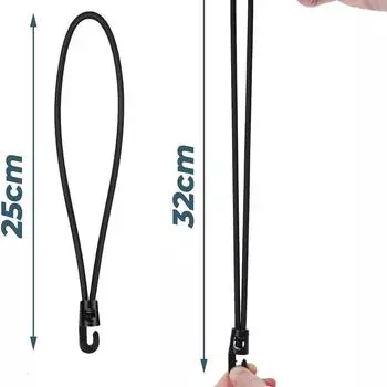 New 20pcs 25 cm Bungee Cord with Hooks for Tarpaulins, Tents, Nets, Camping