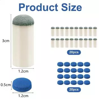 New 20Pcs Slip-On Pool Cue Tips and 20 Leather Pool Cue Tips
