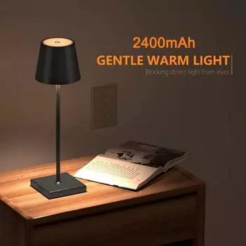 New 2400mAh Rechargeable Touch Table Lamp - Three Colors Creative Ambiance Light чёрный