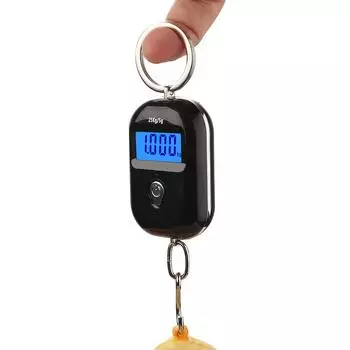 New 25Kg x 5g Digital Hanging Scale Mini Electronic Luggage Hook Scale LCD Backlight Kitchen Steelyard фиолетовый