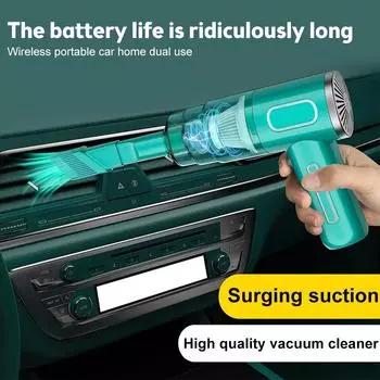NEW 29000Pa Handheld Wireless Car Vacuum Cleaner Strong Suction Dust Catcher Cordless Wet Dry Vacuum Cleaner Air Duster For Car зелёный