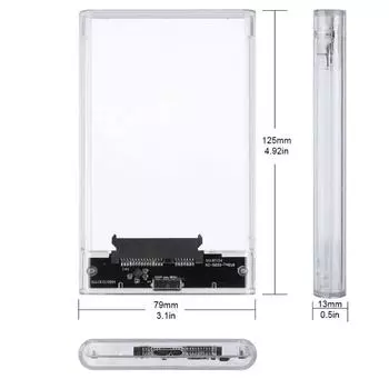 New 2.5inch SATA USB3.0 Mobile Hard Disk HDD SSD Enclosure External Transparent Case