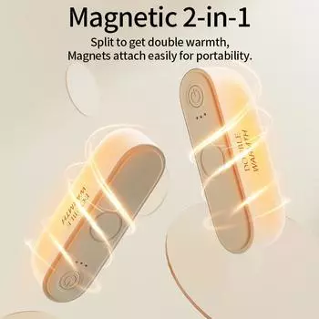 New 2 in 1 Split Pocket Heater Magnetic Hand Warmers Electric Portable Handwarmers USB Rechargeable Long Lasting Gifts