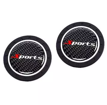 New 2 Pieces High quality Anti-slip Elastic Durable Car Cup Holders Made of Real Carbon Fiber Sports Style