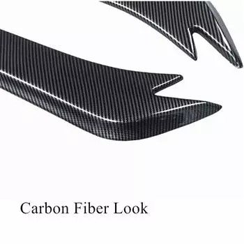 New 2 x Carbon Fiber Look Car Rear Bumper Spoiler Canards Fins Diffuser Lip Splitter