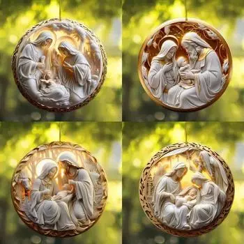 Новый 2D плоский акриловый плоский для пасхального Рождества рождественский автомобиль елка настенный кулон украшение