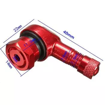 New 2PCS 11.3mm CNC Aluminum Red Motorcycle 90 Degree Rim Wheel Tire Valve Stems