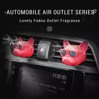 New 2Pcs Bulldog Car Perfume Fragrance Diffuser Air Fresheners car vent clips Scent Parfume aromatherapy Car Accessories