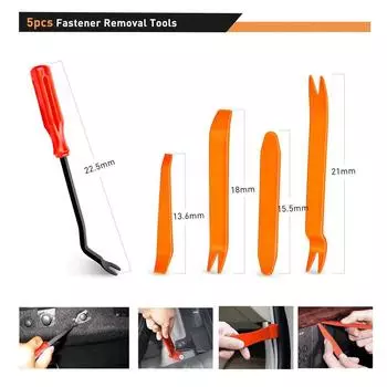 New 30 Pcs Car Fastener Clip Door Panel Radio Removal Tool+Cable Ties+Sponge Pad Kit