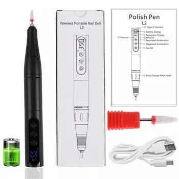 New 35000RPM Rechargeable Wireless Nail Drill Pen For Manicure Salon