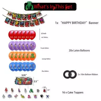 New 39PCS Garten of BanBan Party Supplies include Cake Decoration Banner Balloons