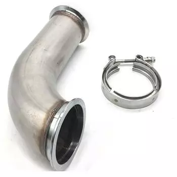 New 3 Car 90 Degree Garrett V-Band w/clamp Pipe Short Leg 6 Universal Downpipe