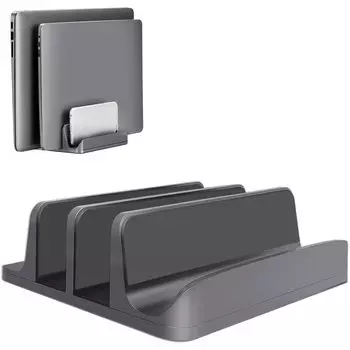 New 3 in 1 laptop vertical cooling adjustable aluminum space and Compatible with all MacBook Surface and has a new stand, stand, stand, width, серый