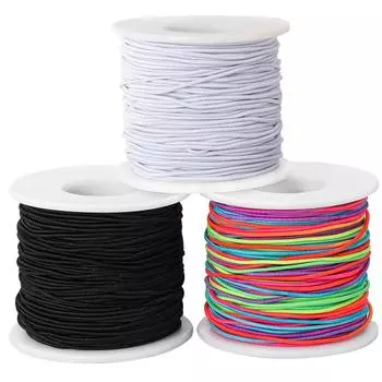 New 3 Roll Elastic Band Black White Colorful for Bracelets for DIY Jewellery Making