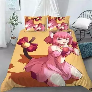 New 3D Anime Kawaii Girls Tokyo.Mew.Mew Bedding Set Duvet Cover Bedclothes Comforter Cover With Pillowcase For Kid Home Textiles 70x133cm 2pcs