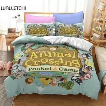 New 3D Game Animal Crossing Digital Printing Bedding Set Boys Cute Duvet Cover Set Bed Set Bed Linens Twin Full Queen King Size 70x133cm 2pcs