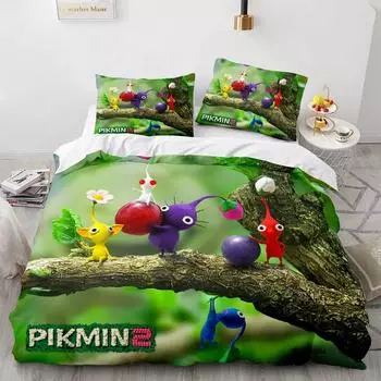 New 3D Game PIKMIN Bedding Sets Comforter Quilt Bed Cover Duvet Cover Pillow Case Sets Kids Adult Size Home Textiles 70x133cm 2pcs