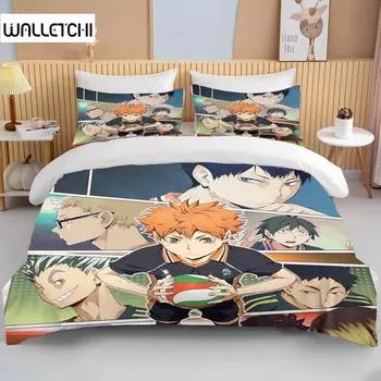 New 3d Haikyuu Bedding Sets Cartoon Quilt Bed Cover Anime Duvet Cover Pillow Case Sets Adult Children Bedding Sets Home Textiles 70x133cm 2pcs