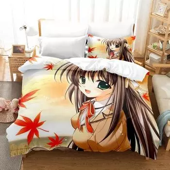 New 3D Priningt Kawaii Girls Yae Sakura (Shuffle!) Bedding Set Cartoon Anime three-piece set Adult Kid Bedroom Duvetcover Sets 70x133cm 2pcs