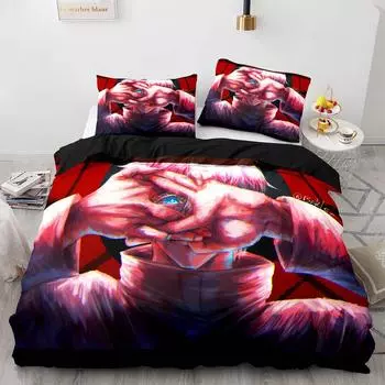 New 3d Print Anime Jujutsu Kaisen Bedding Set Boys Girls Twin Queen Size Duvet Cover Pillowcase Bed Kids Adult Home Textiles EU Twin 135x200cm