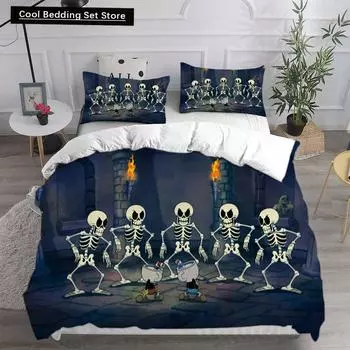 New 3D Print Game Cartoon Cuphead Bedding Sets Comforter Quilt Bed Cover Duvet Cover Pillow Case 2-3 Pieces Sets Kids Adult Size EU single(135x200cm)
