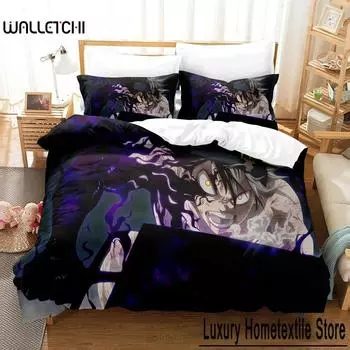 New 3D Printed Black Clover Bedding Set Anime Asta Duvet Cover Double Twin Full Queen King Adult Kids Bedclothes Quilt Cover 70x133cm 2pcs