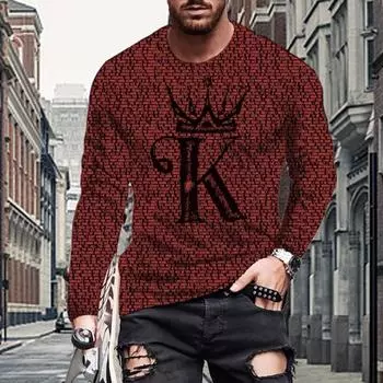 Новые мужские футболки с принтом 3D Queen, футболки с длинным рукавом и круглым вырезом, повседневные пуловеры, мужская одежда больших размеров XS темно-синий