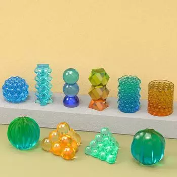 New 3D Silicone Candle Mold Cylindrical Bubble Round Ball Scented Aromatherapy Plaster Candle Mold DIY Cake Handmade Making Mold