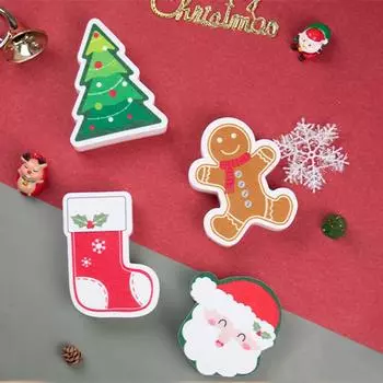 New 4-1PC Christmas Cleaning Sponge Household Scouring Pad Kitchen Wipe Dishwashing Sponge Cloth Dish Cleaning Towels Clean Tool 1PC