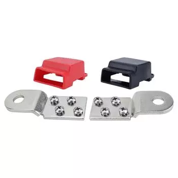 New 4 Circuit Battery Terminal Fuse Block with Cover Battery Terminal Mount Kit