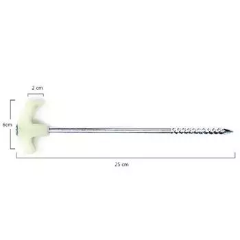 New 4 Pcs Steel Tent Pegs Screw Noctilucent Drill In Caravan Camping Tent Awning Peg