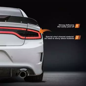 New 4Pcs Smoke Tint Tail Light Cover Trim Sticker Decal For Dodge Charger 2015-2022