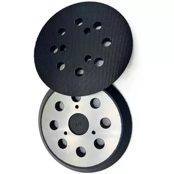 New 5 Inch Aluminum Alloy 8 Hole Hook and Loop Sander Pad With Metal Backing