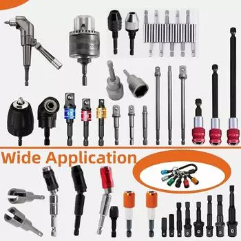 New 6pcs 1/4 Hexagonal Shank Screwdriver Head Holder Extension Rod Key Chain Adapter Drill Bit Quick Replacement Portable Hand