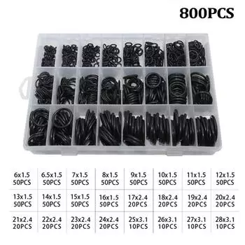 New 800PCS Rubber O-Ring Seal Gasket Set OD 6mm to 28mm Thickness 1.5mm 2.4mm 3.1mm