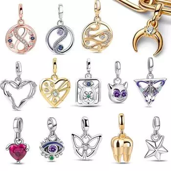 Новые бусины из стерлингового серебра 925 пробы, коллекция ME, изысканные аксессуары с подвесками, мини-браслет, оригинальные украшения для меня, подарки