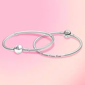 Новый браслет из стерлингового серебра 925 пробы Castle Shine Fit Original Charm для женщин, ювелирный браслет, подарок 19