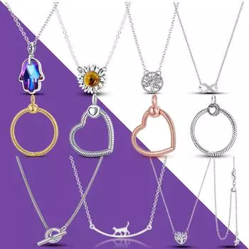 Новое модное ожерелье из стерлингового серебра 925 пробы с подвеской в виде узла бесконечности, ожерелье с подвеской в виде змеи, ожерелье с подвеской в виде буквы O и стержнем T для женщин, подарок