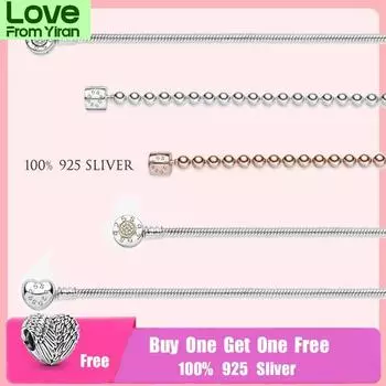 Новый 925 стерлингового серебра мода змея цепь базовый браслет подходит шармы бусины кулоны для женщин изготовление ювелирных изделий подарок 19cm