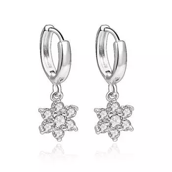 Новые серьги-гвоздики из стерлингового серебра 925 пробы с цветком и пирсингом для женщин и девочек, вечерние ювелирные изделия, аксессуары-Pendientes Eh1263