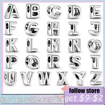 Новая 925 пробы серебряная буква алфавита AZ подвеска бусина 12 созвездий подвеска подходит оригинальный браслет DIY ювелирные изделия для женщин